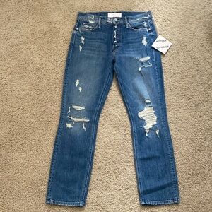 MOTHER The Midrise Fly Cut Dazzler Ankle Jeans